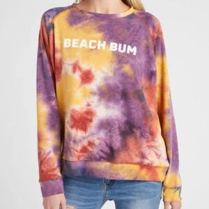 Beach Bum Tie Dye Graphic Sweatshirt